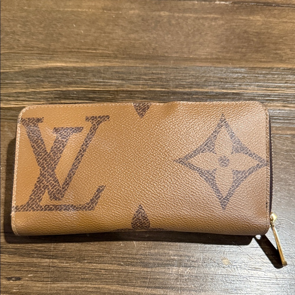 Louis Vuitton Tan Brown Monogram Zip Wallet